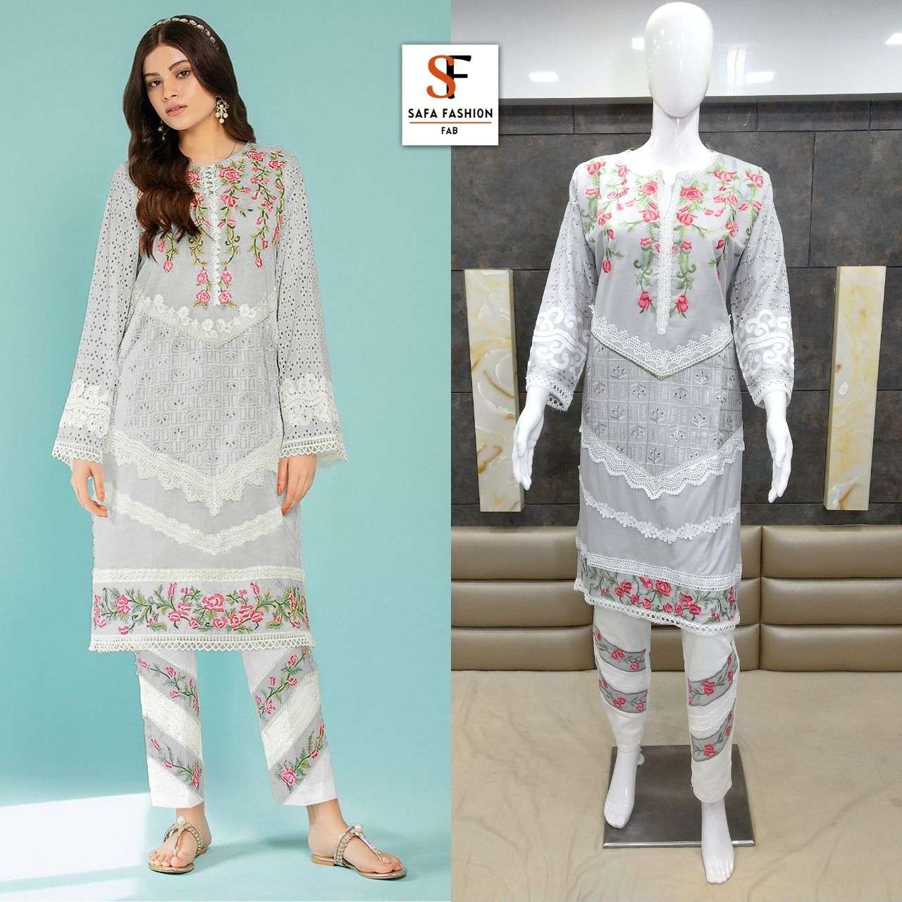 LUXURY FORMALS BY SANA FASHION 01 TO 04 SERIES STYLISH FANCY BEAUTIFUL COLORFUL CASUAL WEAR & ETHNIC WEAR PURE COTTON KURTIS WITH BOTTOM AT WHOLESALE PRICE
